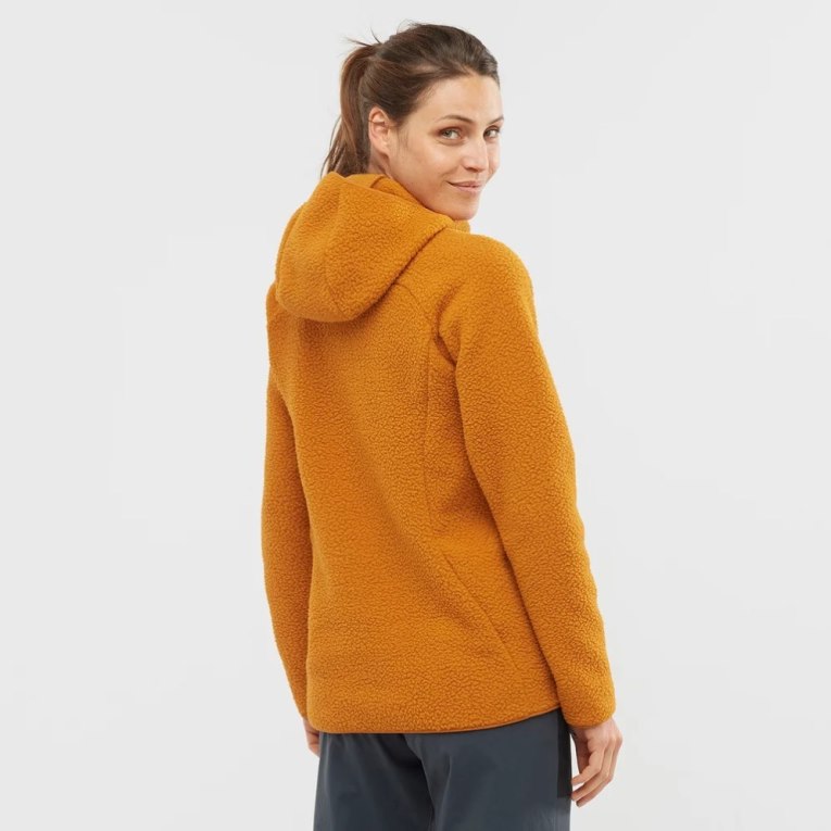Salomon Outline Warm Teddy Full Zip Women's Jackets Mango | CA 69G82